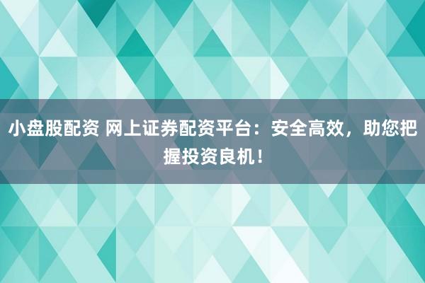 小盘股配资 网上证券配资平台：安全高效，助您把握投资良机！