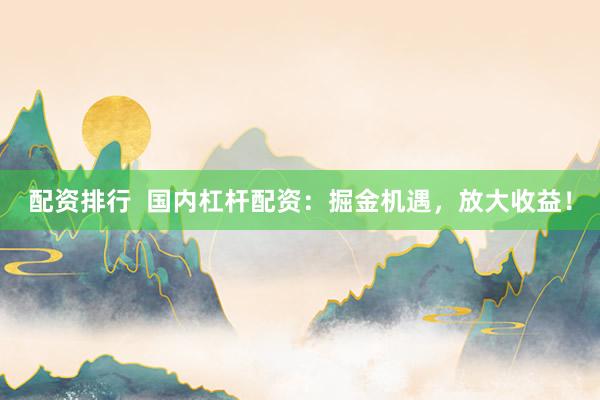 配资排行  国内杠杆配资：掘金机遇，放大收益！