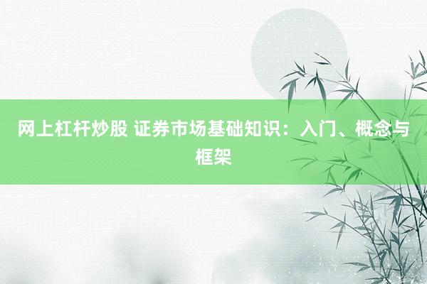 网上杠杆炒股 证券市场基础知识：入门、概念与框架