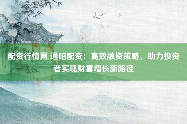 配资行情网 通昭配资：高效融资策略，助力投资者实现财富增长新路径