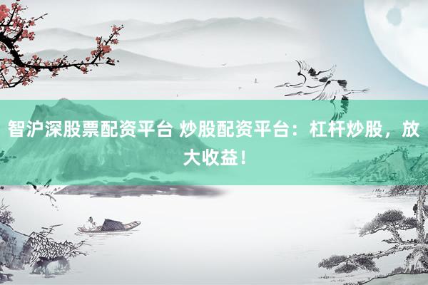 智沪深股票配资平台 炒股配资平台：杠杆炒股，放大收益！