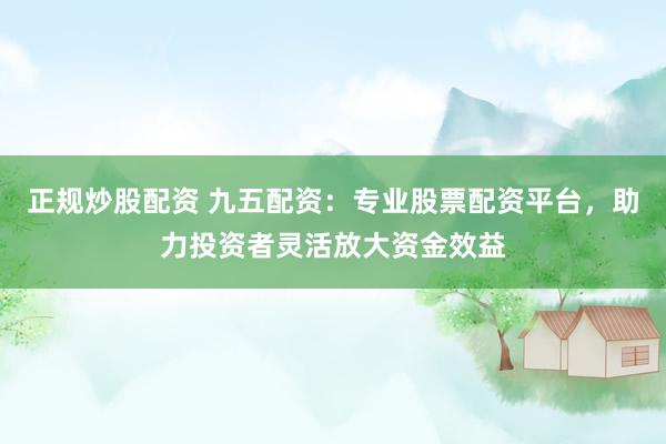 正规炒股配资 九五配资：专业股票配资平台，助力投资者灵活放大资金效益