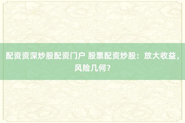 配资资深炒股配资门户 股票配资炒股：放大收益，风险几何？