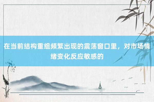 在当前结构重组频繁出现的震荡窗口里，对市场情绪变化反应敏感的