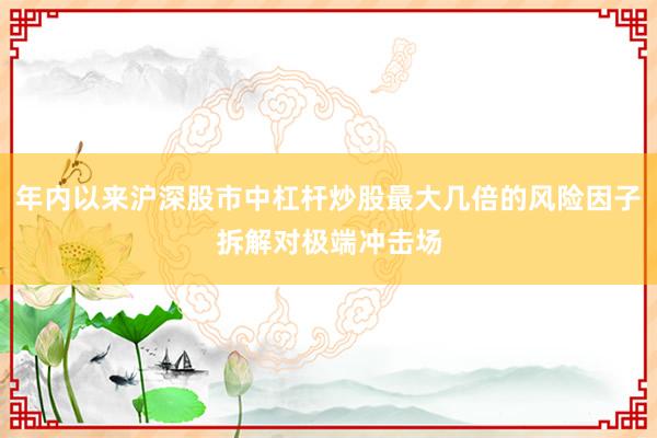 年内以来沪深股市中杠杆炒股最大几倍的风险因子拆解对极端冲击场