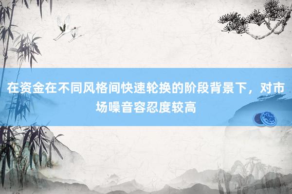 在资金在不同风格间快速轮换的阶段背景下，对市场噪音容忍度较高