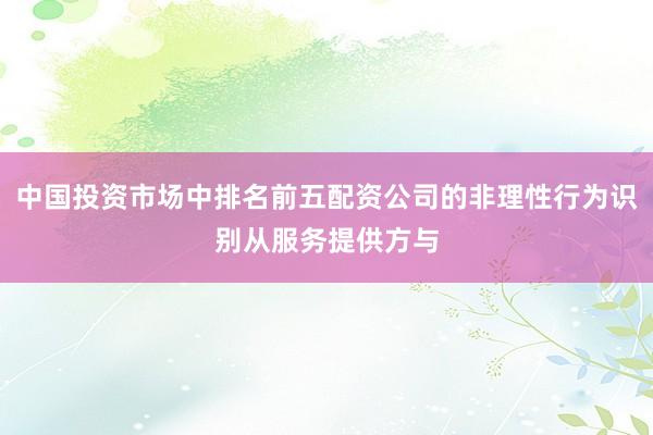 中国投资市场中排名前五配资公司的非理性行为识别从服务提供方与