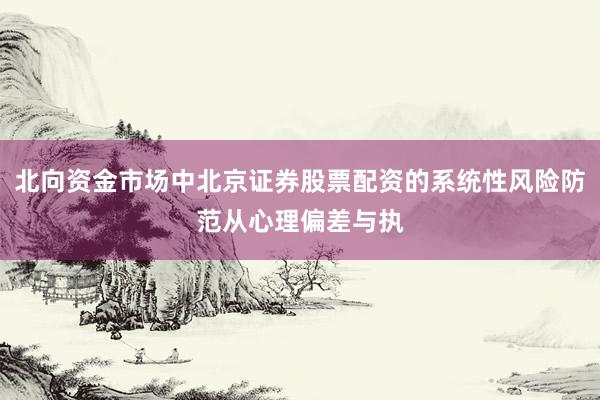 北向资金市场中北京证券股票配资的系统性风险防范从心理偏差与执